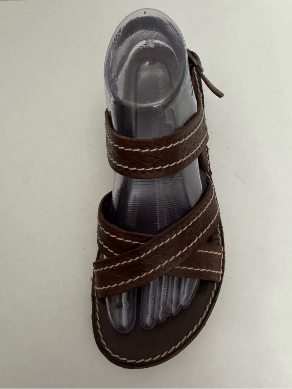 Hush Puppies Brown Leather Wedge Sandal